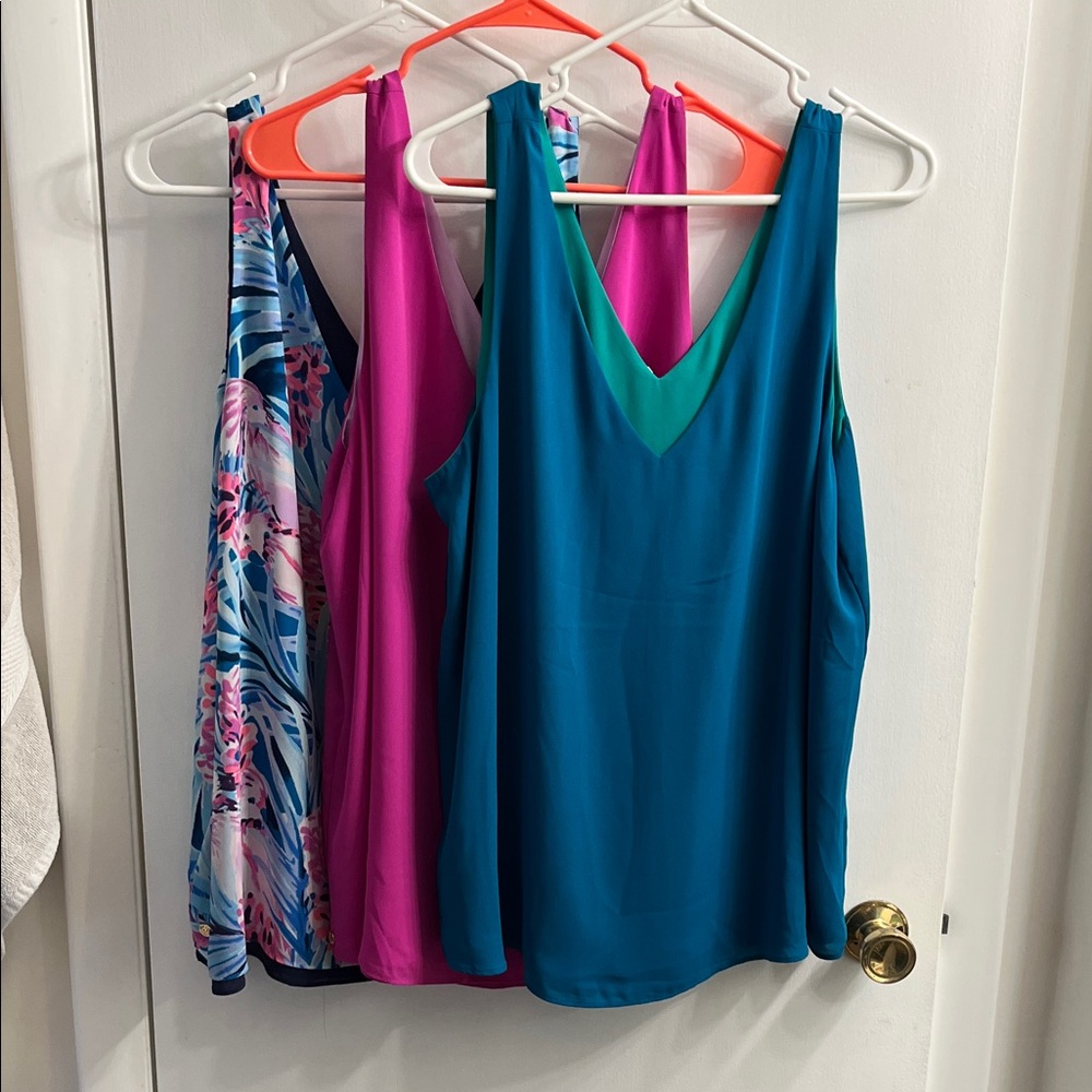 Vibrant Women's Tops Set - Blue, Pink, and Multicolor